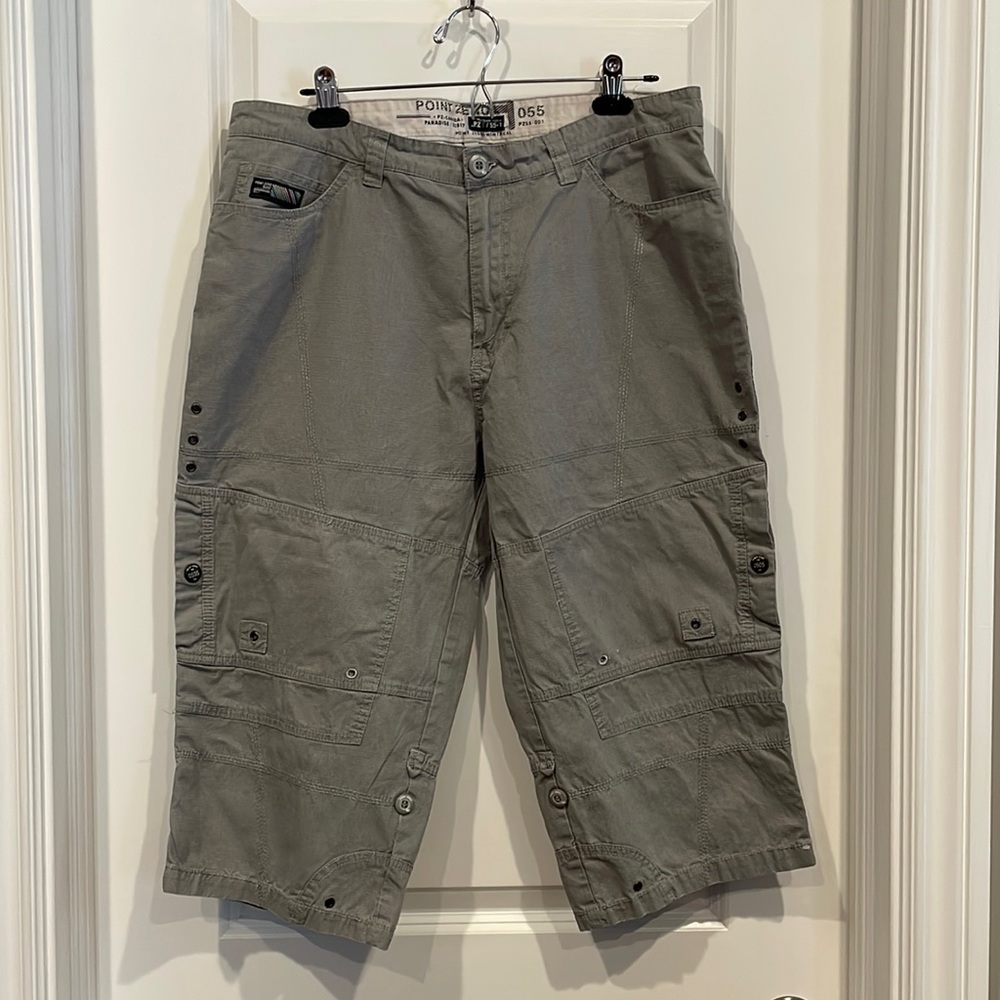 Men’s long cargo shorts.